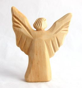 Élégante sculpture d'ange en bois pour centre de table, décoration d'entrée ou arrangement de console - Product Image 3