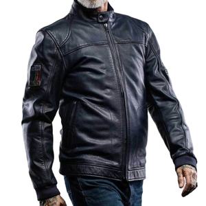 Venta al por mayor de alta calidad casual motociclista negro chaqueta de cuero de la motocicleta más tamaño de los hombres chaquetas de cuero con estilo personalizado chaquetas para los hombres - Product Image 2