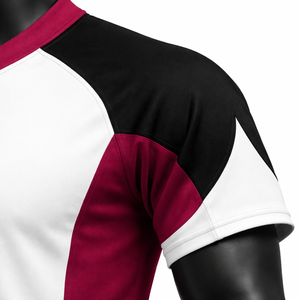 Unisex Rugby Jersey Set Player Name White Maroon Black Short Sleeve V-Neck Moisture Wicking Polyester <b>Athletic</b> Fit All Seasons - Product Image 4