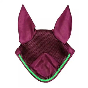 Voile anti-mouches professionnel pour chevaux avec filet d'oreilles, bonnet en maille respirante en coton, couleur personnalisable, couvre toutes les faces - Product Image 6