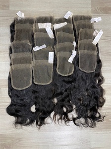 Haute Qualité 100% Brut Non Transformé Ondulé Extensions De Cheveux Humains Cuticule Aligné Fermeture HD Dentelle Grade Vierge FILM LACE Noir - Product Image 5