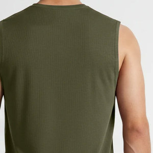 Camiseta Deportiva de Yoga para Hombre, Sin Mangas, Color Sólido, Transpirable, Corte Lateral Personalizado, Ropa de Gimnasio Transpirable OEM - Product Image 6