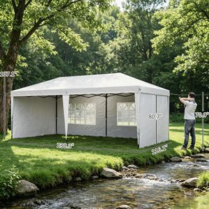 "Wedding-Ready Steel Frame Pop up <b>Canopy</b> <b>Tent</b> with Double & Triple Layer Polyester & Nylon Sidewalls" - Product Image 4