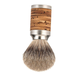Brosse à raser pour homme avec poils synthétiques, manche en bois, durable, brosse à crème à raser professionnelle avec logo personnalisé - Product Image 2