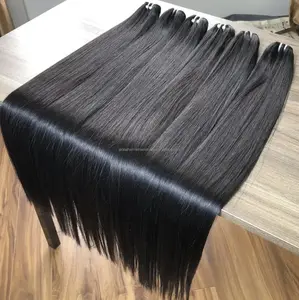 Preço barato Raw vietnamita Virgin Cabelo Humano Longo 40 Polegadas Cutícula Reta Alinhada, osso cabelo reto pacote, trama gênio