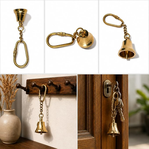 Llavero de Campana de Latón Puro Hecho a Mano para Llaves de Coche, Moto, Casa, Mini Campana Colgante de Latón, Llavero Decorativo Vintage - Product Image 3