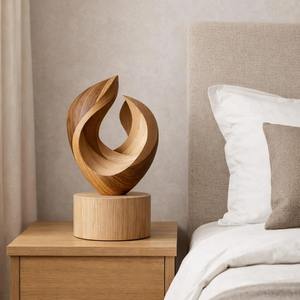 Pièce décorative en bois massif de créateur Antique Creations, figurine en bois naturel, finition bois naturel, artisanat haut de gamme, accessoire d'intérieur de luxe - Product Image 4