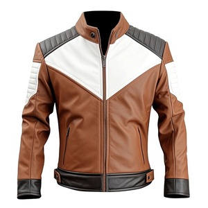Chaqueta de Cuero Estilo Bomber para Hombre, Invierno, Delgada, Piel de Vaca, Reversible, Resistente al Viento, Precio de Fábrica - Product Image 1