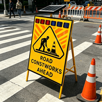 Panneau d'avertissement de travaux routiers, double face, en aluminium, réfléchissant de qualité diamant, pour la sécurité des travaux de construction routière