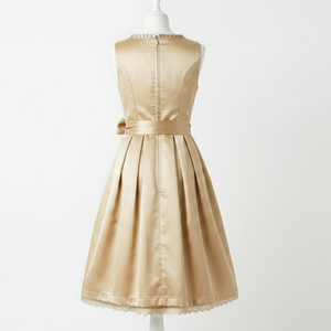 Vestido Dirndl de Encaje Dorado Satinado para Mujer, Traje Tradicional Bávaro de Camarera de Cervecería, Disfraz Personalizado para el Oktoberfest Alemán - Product Image 2