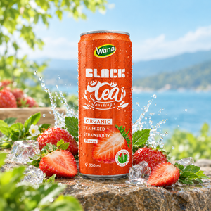 Thé Noir Pétillant à la Fraise Marque Personnalisée 330ml en Canette – Fournisseur OEM pour Importateurs Internationaux de Boissons et Acheteurs Internationaux - Product Image 2