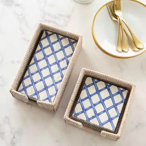 Handwoven Water Hyacinth Tissue Box With Wood Lid Handwoven OEM Variety of Colors Decoration <b>Table</b> and <b>Bath</b> Accessories - Product Image 6