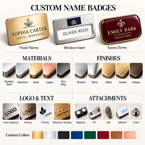Placas de Identificación para Empleados, Insignias Personalizadas de Metal con Logotipo Corporativo, Proveedor Mayorista OEM - Product Image 6