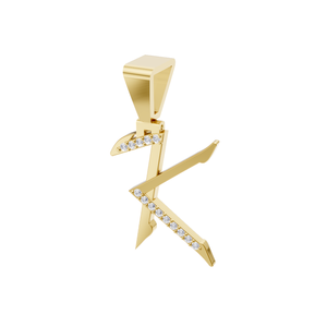 Colgante de Letra K de Oro de 18K con Diamantes Cultivados en Laboratorio Aarinya, con Diamantes Redondos de Corte Brillante, Colgante de Letra Inicial Moderno - Product Image 6