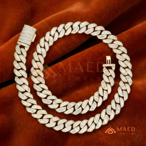 Collier gourmette de luxe en moissanite plaqué or 18 carats, chaîne hip-hop, bijou tendance pour homme et femme, cadeau - Product Image 4