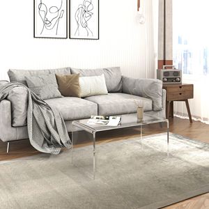 Tavolino da Caffè a Cascata a Forma di C in Acrilico Trasparente da 32 Pollici, Spessore 0,5 Pollici, Tavolo da Tè in Lucite, Arredamento Multifunzione per Soggiorno - Vetro - Product Image 2