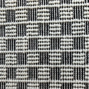 Handloom Wool Black & Ivory Geometric <b>Rug</b> <b>Pebble</b> Texture Eco-Friendly Non-Slip Artisan Woven for Modern Contemporary Interiors - Product Image 5