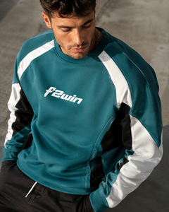 Sudadera Unisex F2win Azul Claro con Mangas Raglán, Cuello Alto, Estilo Casual, Corte Regular, Tejido Transpirable de Felpa para Verano - Product Image 6