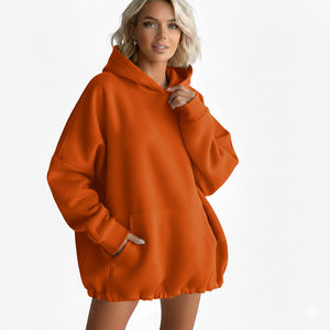 Sweat à capuche oversize pour femme, en polaire douce et chaude, coupe ample, confortable, pour le quotidien, l'hiver - Product Image 1