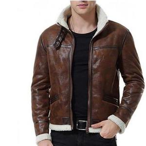 <b>Men</b> High Quality Leather <b>Jacket</b> Stand Front Soft Full Zip Casual Comfortable Durable Fashion Regular Fit Breathable Quick Dry - Product Image 1