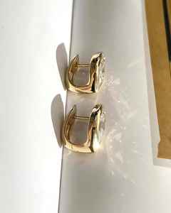 Modernos Pendientes Huggie de Oro Sólido de 14K con Diamante Marquise de 0.61CT Cultivado en Laboratorio, Estilo Ear Cuff Ajustado, Joyería Fina para Regalo de Pareja - Product Image 6