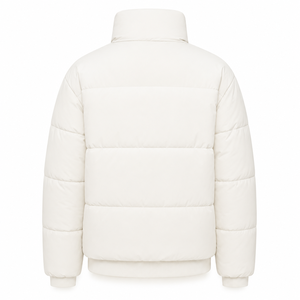Custom Streetwear Mens Puffer <b>Jacket</b> Embroidered Patch Winter Padded Coat <b>Fleece</b> <b>Lined</b> Polyester/Nylon High Collar Private Label - Product Image 2