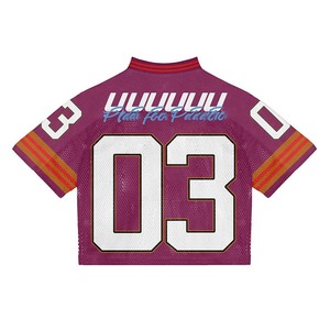 Custom High Quality Printed American Football Jersey Oversized <b>Mesh</b> <b>Short</b> Sleeve Boxy Fit 100% Polyester Summer Plus Size - Product Image 4