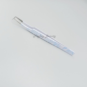 Pince à cils personnalisée Pince à épiler moderne en acier inoxydable Extension de cils Pointe droite et incurvée Pince à épiler de qualité supérieure - Product Image 5