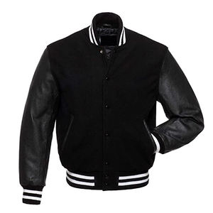 Vestes universitaires personnalisées avec logos d'hiver pour les sororités, les fraternités, les écoles, les collèges, en 100 % pure laine et manches en cuir. - Product Image 2