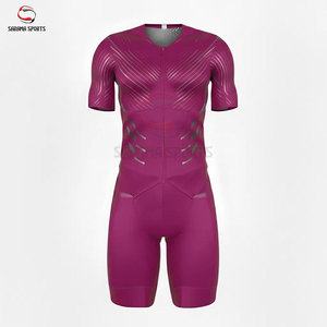 Combinaison de cyclisme personnalisée pour hommes, vente en gros d'usine, impression sublimée de haute qualité, combinaison courte à manches courtes - Product Image 1