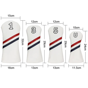 SOSH4 Housse de club de golf personnalisable en cuir PU, motif feuille, fermeture magnétique durable, couleurs unies, résistante à l'eau, édition limitée - Product Image 1