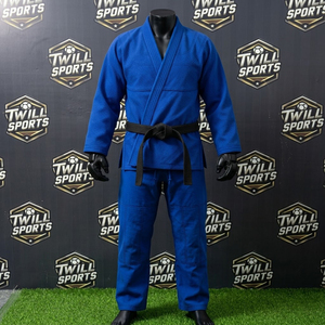 ชุดยูโดสีน้ำเงิน คิโมโน BJJ Gi สำหรับผู้ใหญ่ ผ้าฝ้าย 100% 260 กรัม ทนทาน ไร้ตะเข็บ ทรงปกติ ใส่ได้ทั้งชายและหญิง ชุดศิลปะการต่อสู้ - Product Image 3