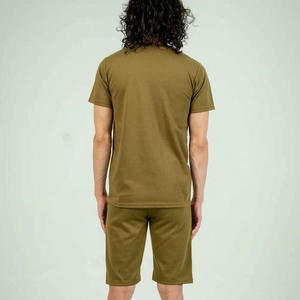 Ensemble d'été pour hommes grandes tailles, best-seller, coupe ajustée, short en tissu éponge uni, vêtements d'extérieur, hip-hop, 100% coton, assortiment parfait - Product Image 3