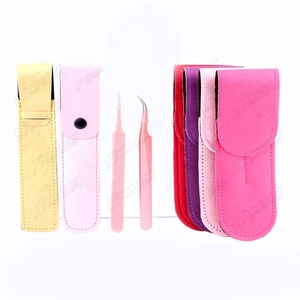 High Quality 1-2 Pieces Pouch Packing Private Label Stainless Steel Eyelash Tweezers Pointed New Arrival Beauty <b>Tool</b> Eyelash - Product Image 1