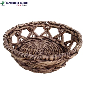Handwoven Seagrass Storage Basket Oval Woven Organizer <b>Bin</b> with Handles <b>for</b> Home <b>Bedroom</b> Nursery - Product Image 4