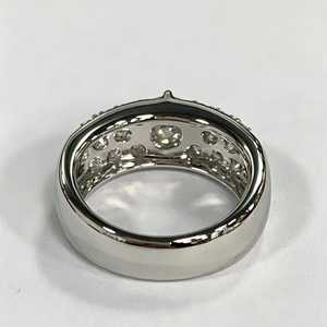 Anillo de banda de plata de ley 925 con moissanita redonda y princesa de 5 mm, diseño llamativo, regalo de promesa para aniversario, fiesta, ella - Product Image 6