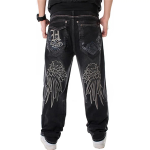 Fabricant professionnel de jeans OEM, logo personnalisé, vêtements décontractés, classiques, hiver, pour hommes, jeans baggy délavés à l'acide - Product Image 2