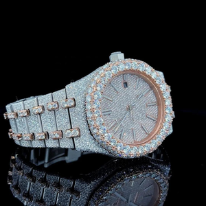 Reloj helado de diamantes de lujo, banda personalizada completa, estilo Hip Hop de cara grande para ropa de fiesta de boda, última moda, negocios, antigüedad - Product Image 6