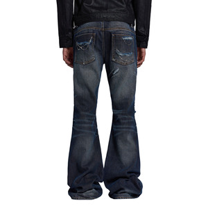 Men's Classic Vintage Design High Waist Regular Fit Straight Denim Pants 100% Cotton Stonewashed for Wash Eco-Friendly - Product Image 3