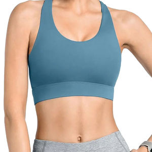 Sujetadores deportivos de alta calidad para mujer con cuello en U, transpirables, para yoga y ejercicio, con espalda cruzada, sin costuras, ligeros y elásticos. - Product Image 2