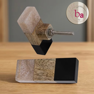 Poignée de meuble moderne en forme de perle, d'os, de corne, de laiton ou de bois, longue et carrée, pour la maison et le bureau - Écologique et facile à installer - Product Image 1