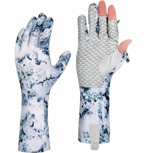 Guantes de Pesca de Neopreno con Estampado por Sublimación, Impermeables, Compatibles con Pantalla Táctil, Unisex, para Todas las Estaciones, Azul Claro Gris - Product Image 1