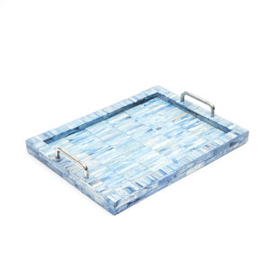 Plateau de service en bois naturel avec bord en écorce, plateau rond rustique en bois pour collations, décoration de table basse - Product Image 4