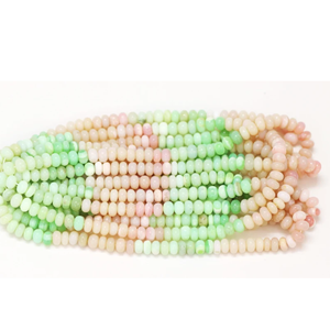 Perles Rondelles d'Opale Rose et Verte : Artisanat de Bijoux en Pierres Précieuses (7-10mm) - Product Image 4