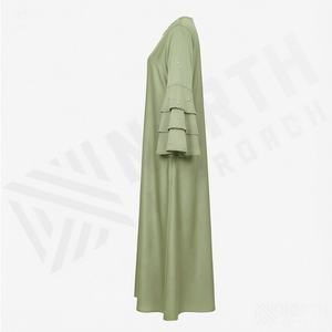 2025 OEM Kimono Abaya pour femmes musulmanes, en tissu polyester épais, doux et très extensible, col en V, manches longues, pour fêtes, Ramadan, mariages - Product Image 3