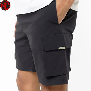 Black Men's Cargo Shorts Breathable Quick Dry Multi Pocket Drawstring Casual Outdoor Beach Short Nylon - Product Image 5
