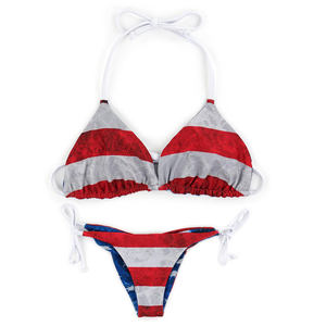 REDEX SPORTS Conjunto de Bikini de 2 Piezas para Mujer, Traje de Baño Triangular con Estampado Floral/de Frutas, Logotipo Personalizado, Spandex/Poliéster Sólido - Product Image 5