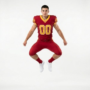 Hot Sale Custom American Football Uniform Breathable Anti Bacterial <b>Material</b> 100% Polyester Quick Dry for Men Women Children - Product Image 5