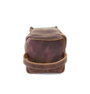 Trousse de Toilette Unisexe en Cuir Véritable pour Hommes, Cadeau pour Garçons d'Honneur, Organisateur de Rasage avec Fermeture Éclair TYG-0067 - Product Image 5