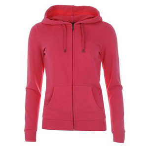 Sweat-shirt à capuche zippé en corail pour femme, manches régulières, couleur unie, tricoté, décontracté, pour l'automne - Product Image 4